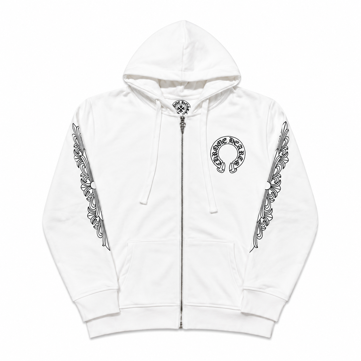Chrome Hearts Zip-Up Hoodie 'White'
